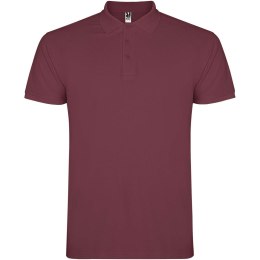 Star koszulka męska polo z krótkim rękawem berry red