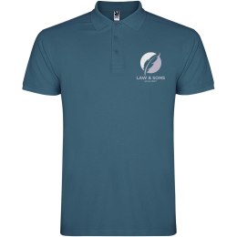 Star koszulka męska polo z krótkim rękawem storm blue