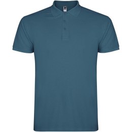 Star koszulka męska polo z krótkim rękawem storm blue