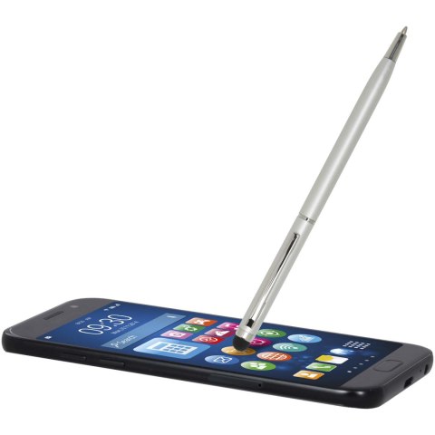 Ore aluminium ballpoint pen with stylus srebrny Ore aluminium ballpoint pen with stylus srebrny