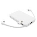 Power bank 5000 mAh ze zintegrowanymi kablami, adapter w komplecie | Presley Power bank 5000 mAh ze zintegrowanymi kablami, adapter w komplecie | Presley