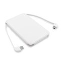 Power bank 5000 mAh ze zintegrowanymi kablami, adapter w komplecie | Presley Power bank 5000 mAh ze zintegrowanymi kablami, adapter w komplecie | Presley