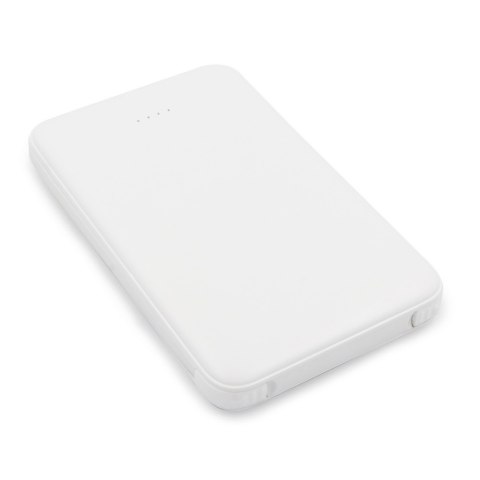 Power bank 5000 mAh ze zintegrowanymi kablami, adapter w komplecie | Presley Power bank 5000 mAh ze zintegrowanymi kablami, adapter w komplecie | Presley