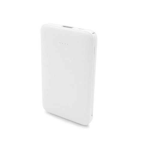 Power bank 5000 mAh ze zintegrowanymi kablami, adapter w komplecie | Presley Power bank 5000 mAh ze zintegrowanymi kablami, adapter w komplecie | Presley