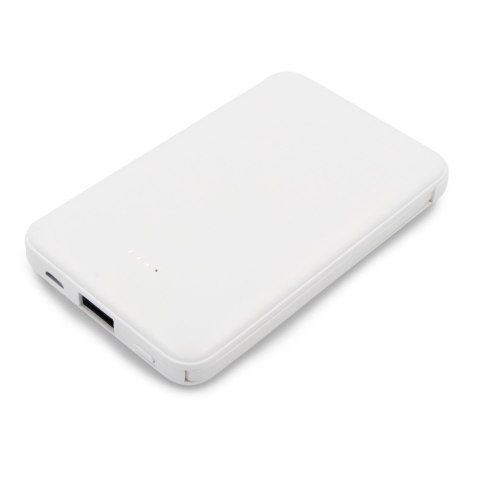 Power bank 5000 mAh ze zintegrowanymi kablami, adapter w komplecie | Presley Power bank 5000 mAh ze zintegrowanymi kablami, adapter w komplecie | Presley