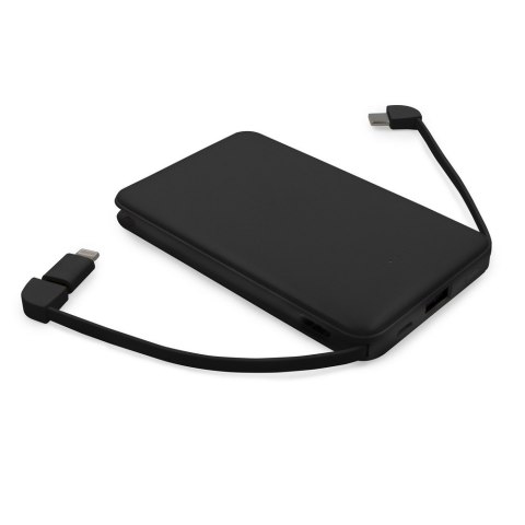 Power bank 5000 mAh ze zintegrowanymi kablami, adapter w komplecie | Presley Power bank 5000 mAh ze zintegrowanymi kablami, adapter w komplecie | Presley
