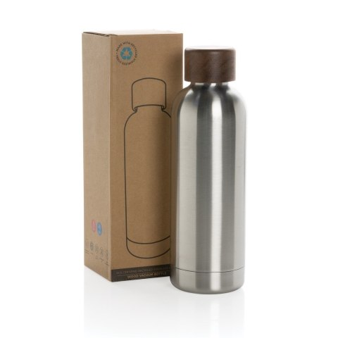 Butelka termiczna 500 ml Wood, stal nierdzewna z recyklingu Butelka termiczna 500 ml Wood, stal nierdzewna z recyklingu