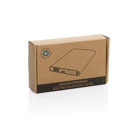 Power bank 4000 mAh z aluminium z recyklingu Power bank 4000 mAh z aluminium z recyklingu