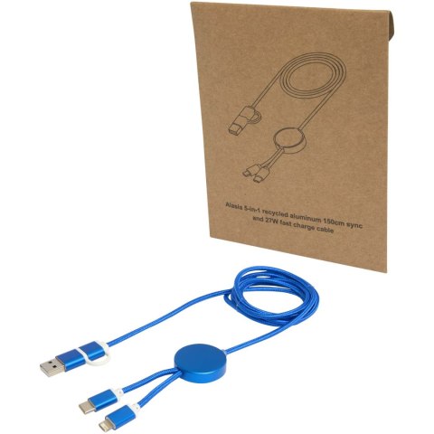 Alasia kabel do synchronizacji danych i szybkiego ładowania 5 w 1 27 W o długości 150 cm z tworzyw sztucznych i alumin Alasia kabel do synchronizacji danych i szybkiego ładowania 5 w 1 27 W o długości 150 cm z tworzyw sztucznych i alumin