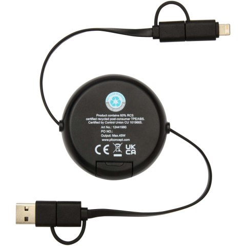 Chechia zwijany kabel do synchronizacji danych i szybkiego ładowania 5 w 1 45 W o długości 100 cm z tworzyw sztucznych Chechia zwijany kabel do synchronizacji danych i szybkiego ładowania 5 w 1 45 W o długości 100 cm z tworzyw sztucznych