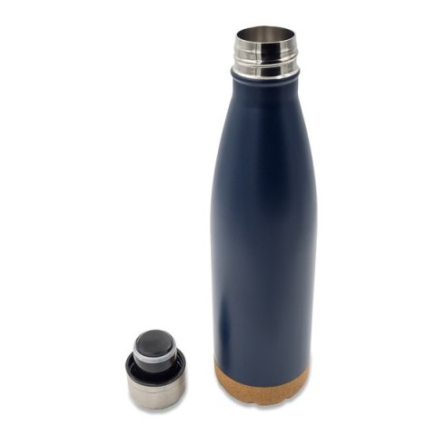 Butelka próżniowa z korkowym spodem Jowi 500 ml, granatowy Butelka próżniowa z korkowym spodem Jowi 500 ml, granatowy