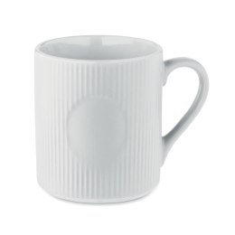 Kubek ceramiczny w prążki 340 m biały