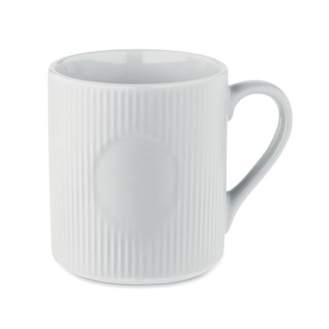 Kubek ceramiczny w prążki 340 m biały Kubek ceramiczny w prążki 340 m biały