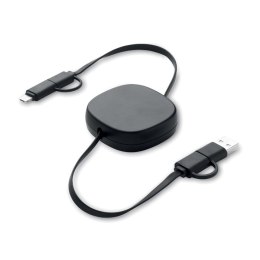 Zwijany kabel ładujący o mocy 6 czarny