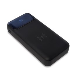 Power bank 20000 mAh z ładowarką indukcyjną Supremi, czarny