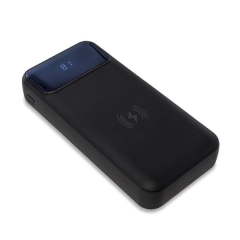 Power bank 20000 mAh z ładowarką indukcyjną Supremi, czarny Power bank 20000 mAh z ładowarką indukcyjną Supremi, czarny