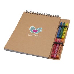Doodle notatnik spiralny A5 z miękką okładką i zestaw kredek świecowych piasek pustyni
