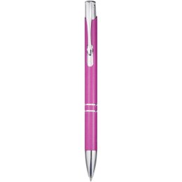 Moneta długopis z aluminium z recyklingu magenta