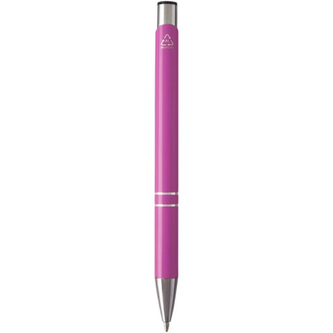 Moneta długopis z aluminium z recyklingu magenta Moneta długopis z aluminium z recyklingu magenta