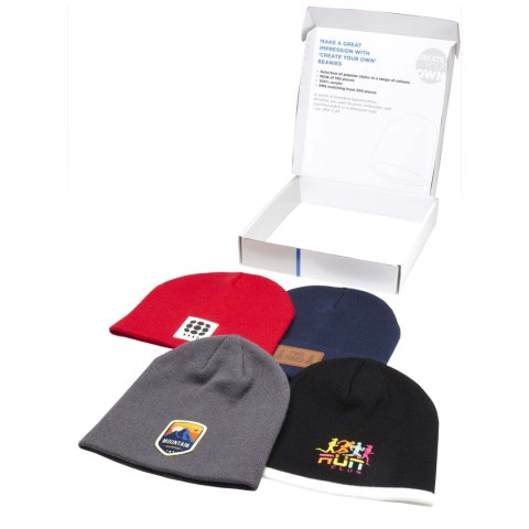 Pudełko z czapkami typu beanie biały Pudełko z czapkami typu beanie biały