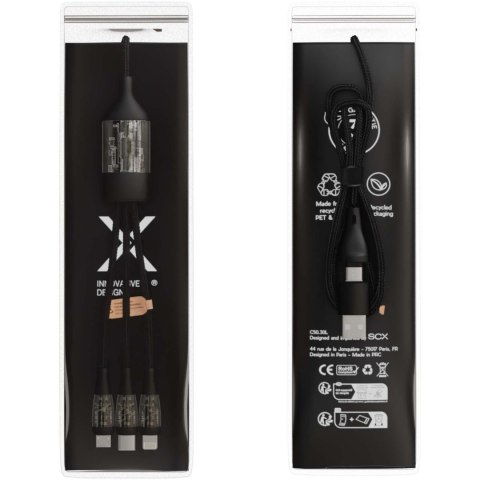 SCX.design C50 kabel szybkiego ładowania 5 w 1 o mocy 100 W/5 A z wyświetlaczem cyfrowym czarny SCX.design C50 kabel szybkiego ładowania 5 w 1 o mocy 100 W/5 A z wyświetlaczem cyfrowym czarny
