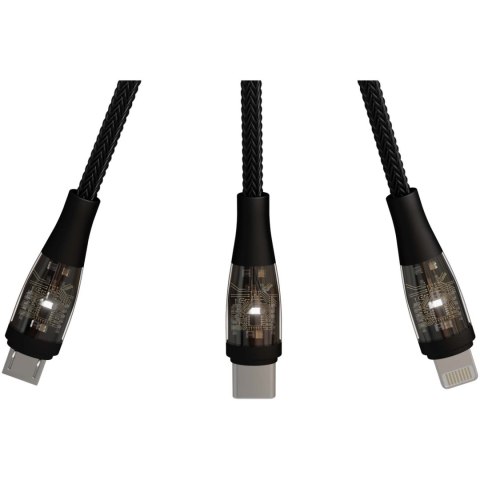 SCX.design C50 kabel szybkiego ładowania 5 w 1 o mocy 100 W/5 A z wyświetlaczem cyfrowym czarny SCX.design C50 kabel szybkiego ładowania 5 w 1 o mocy 100 W/5 A z wyświetlaczem cyfrowym czarny