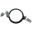SCX.design C52 magnetyczny kabel do ultraszybkiego ładowania 4-w-1 o mocy 100 W z tworzywa sztucznego rPET gun metal
