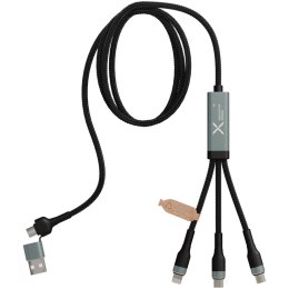 SCX.design C53 kabel do ultraszybkiego ładowania 5 w 1 o mocy 100 W z tworzywa sztucznego rPET gun metal