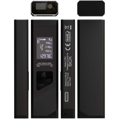 SCX.design T05 mini telemetr laserowy czarny SCX.design T05 mini telemetr laserowy czarny