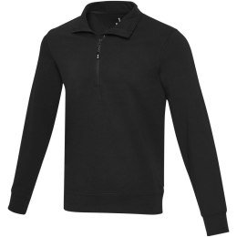 Tin sweter unisex Aware™ z materiałów z recyklingu z zamkiem błyskawicznym na 1/4 długości czarny (37546900)