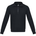 Tin sweter unisex Aware™ z materiałów z recyklingu z zamkiem błyskawicznym na 1/4 długości granatowy (37546550)