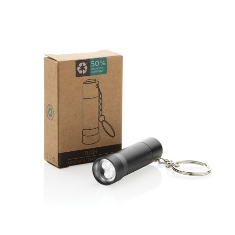 Brelok do kluczy z aluminium z recyklingu, latarka Flash Brelok do kluczy z aluminium z recyklingu, latarka Flash