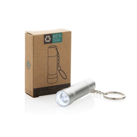 Brelok do kluczy z aluminium z recyklingu, latarka Flash Brelok do kluczy z aluminium z recyklingu, latarka Flash