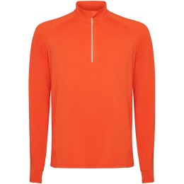 Estambul męska bluza z długim rękawem i zamkiem błyskawicznym na połowie długości fire orange