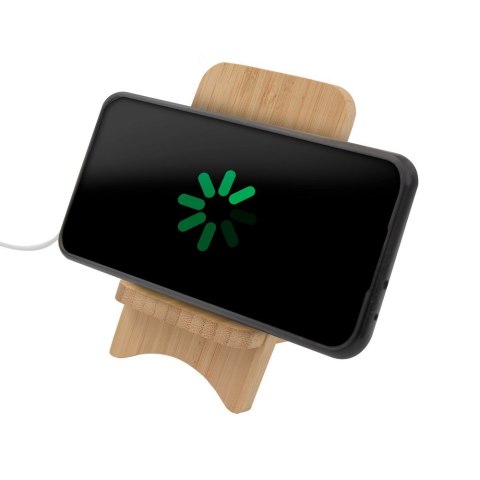 Składana bambusowa ładowarka bezprzewodowa 10W B'RIGHT, stojak na telefon | Barbra Składana bambusowa ładowarka bezprzewodowa 10W B'RIGHT, stojak na telefon | Barbra