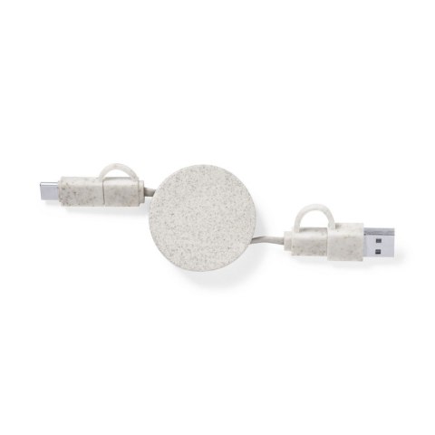 Zwijany kabel do ładowania i synchronizacji ze słomy pszenicznej Zwijany kabel do ładowania i synchronizacji ze słomy pszenicznej