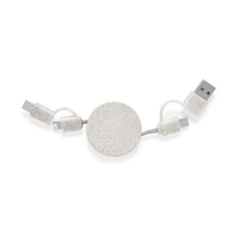 Zwijany kabel do ładowania i synchronizacji ze słomy pszenicznej Zwijany kabel do ładowania i synchronizacji ze słomy pszenicznej