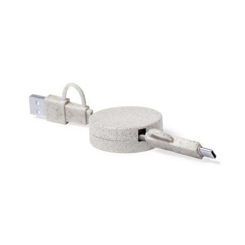 Zwijany kabel do ładowania i synchronizacji ze słomy pszenicznej Zwijany kabel do ładowania i synchronizacji ze słomy pszenicznej
