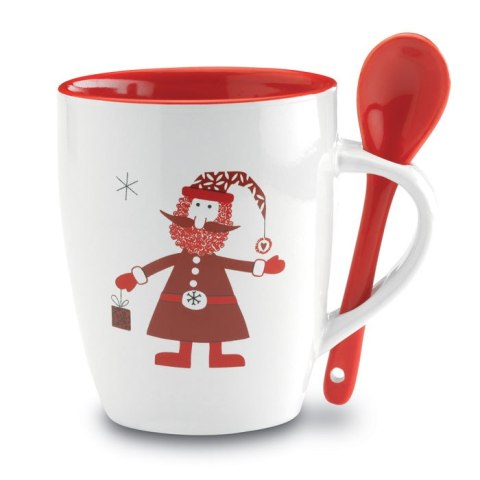 Kubek z łyżeczką 250ml wielokolorowy Kubek z łyżeczką 250ml wielokolorowy