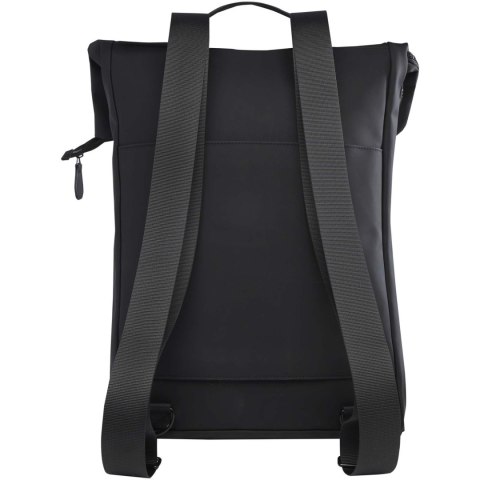 Plecak na laptopa 15,6" Turner z materiałów recyklingowanych GRS, o pojemności 12 l, ze zwijaną klapą czarny Plecak na laptopa 15,6" Turner z materiałów recyklingowanych GRS, o pojemności 12 l, ze zwijaną klapą czarny