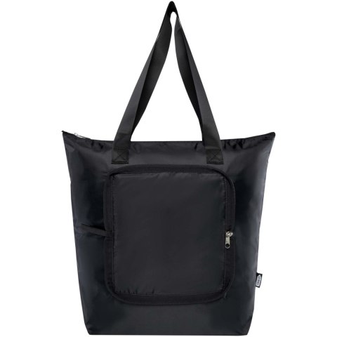 Składana torba termiczna EcoFold z materiału RPET, o pojemności 15 l czarny Składana torba termiczna EcoFold z materiału RPET, o pojemności 15 l czarny