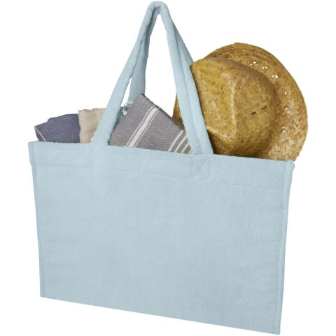 Torba plażowa Siam z materiału frotte z recyklingu GRS, o pojemności 13 l cloud blue Torba plażowa Siam z materiału frotte z recyklingu GRS, o pojemności 13 l cloud blue