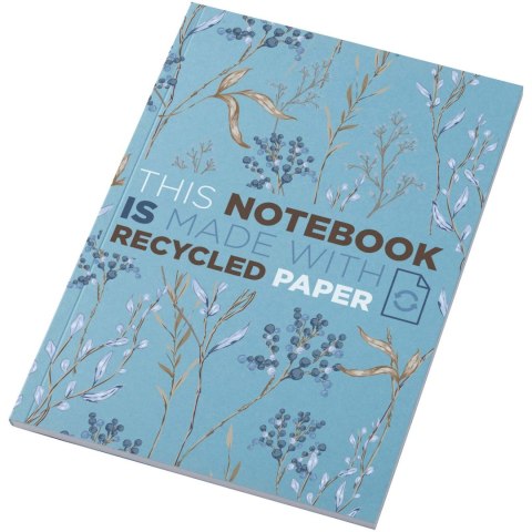 Notatnik A5 Novella Austen z miękką okładką z materiału z recyklingu, 50 kartek niebieski Notatnik A5 Novella Austen z miękką okładką z materiału z recyklingu, 50 kartek niebieski