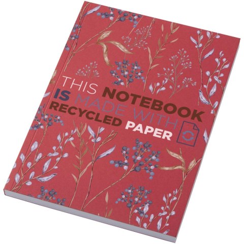 Notatnik A5 Novella Austen z miękkiej okładki z recyklingu, 100 kartek czerwony Notatnik A5 Novella Austen z miękkiej okładki z recyklingu, 100 kartek czerwony