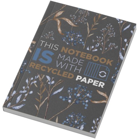 Notatnik A6 Novella Austen z miękkiej okładki z materiału z recyklingu, 100 kartek ciemnografitowy Notatnik A6 Novella Austen z miękkiej okładki z materiału z recyklingu, 100 kartek ciemnografitowy