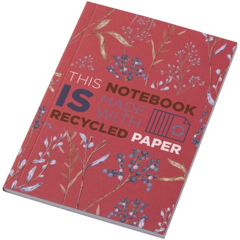 Notatnik A6 Novella Austen z miękką okładką z materiału z recyklingu, 50 kartek czerwony Notatnik A6 Novella Austen z miękką okładką z materiału z recyklingu, 50 kartek czerwony