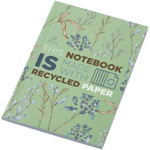 Notatnik A6 Novella Austen z miękką okładką z materiału z recyklingu, 50 kartek zielony Notatnik A6 Novella Austen z miękką okładką z materiału z recyklingu, 50 kartek zielony