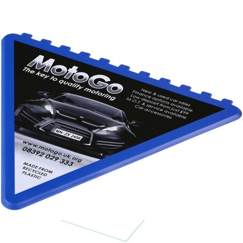 Frosty triangular recycled plastic ice scraper błękit królewski Frosty triangular recycled plastic ice scraper błękit królewski