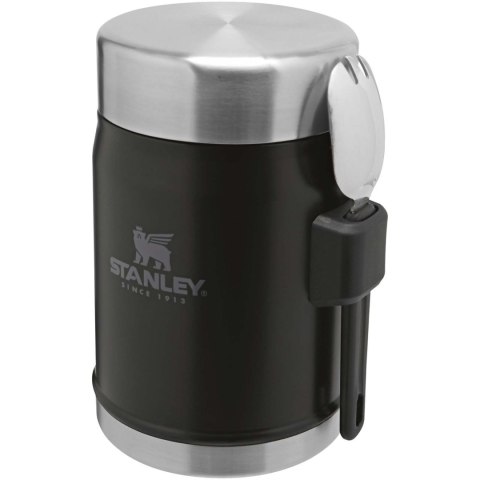 Słoik na żywność Stanley Legendary z łyżko-widelcem, o pojemności 400 ml czarny matowy Słoik na żywność Stanley Legendary z łyżko-widelcem, o pojemności 400 ml czarny matowy