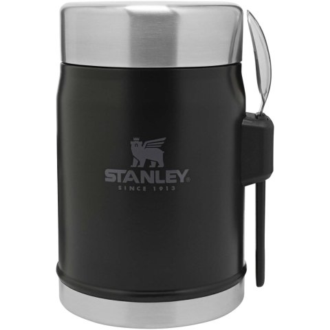 Słoik na żywność Stanley Legendary z łyżko-widelcem, o pojemności 400 ml czarny matowy Słoik na żywność Stanley Legendary z łyżko-widelcem, o pojemności 400 ml czarny matowy